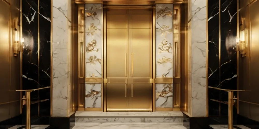Leonardo_Kino_XL_A_luxurious_grand_elevator_entrance_in_a_high_0
